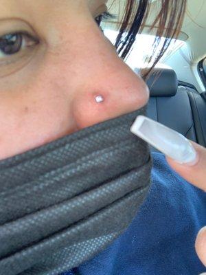 Regular nose piercing