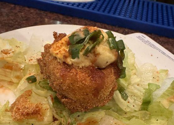 Fried deviled egg.