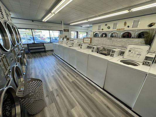 A well maintained laundromat.