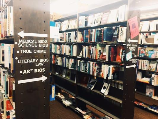 Basement filled to the brim with nonfiction. Cryptic markings on the bookshelves make it even cooler and photo-worthy.