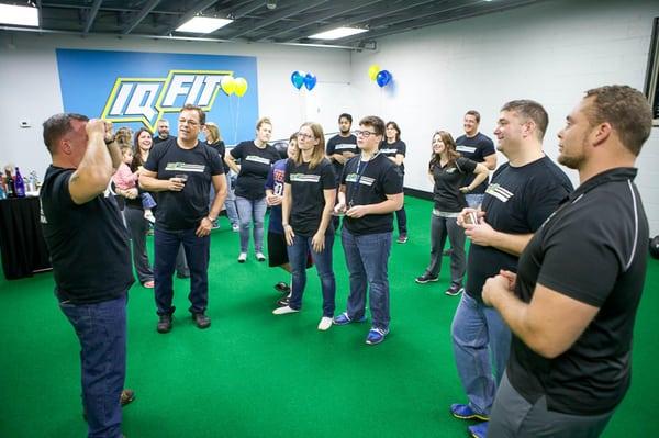 More fun at our Drop Two Sizes Wrap Up Party at our gym for strength, tone, fat loss, muscle and flexibility.