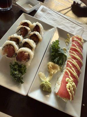 Dynamite and Red Dragon sushi rolls