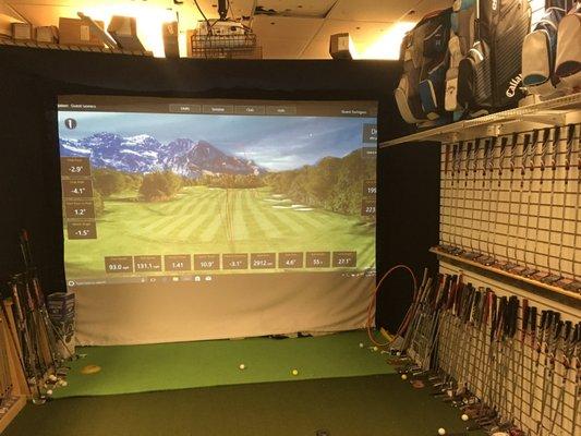 Use our state of the art simulator to check your swing speed, try out a new club, or take advantage of our 15 minute free lesson.