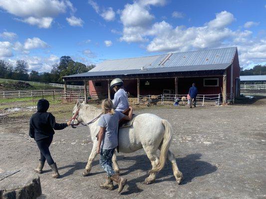 Pony ride area at farm.