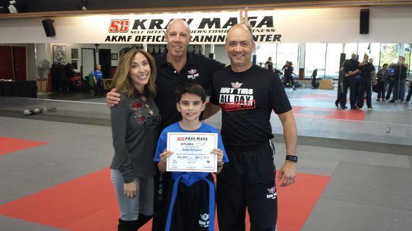 My son getting his blue belt promotion!