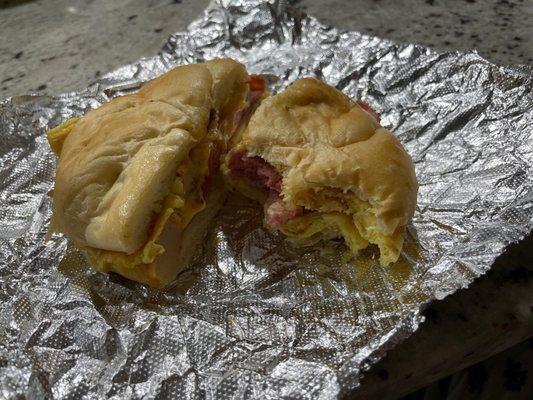 Hungry Bagel with Taylor Pork Roll, Egg and Cheese Breakfast (on a Kaiser roll)