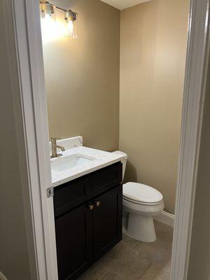 Love the espresso vanity ordered through Mosaic