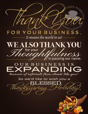 Happy Thanksgiving 2017 from Beauty Therapy Spa!