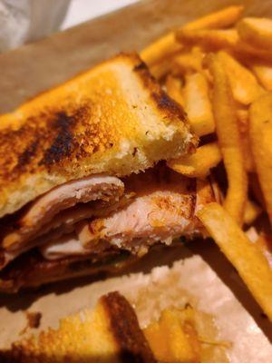 Turkey club and fries