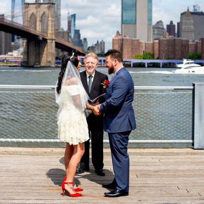 Missy and Harley were married in the shadow of the Brooklyn Bridge.