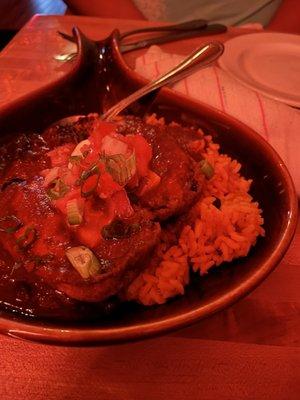 Chile Relleno 7/10 it was filling as an appetizer, I just wish there had been more Chile and less rice/beans