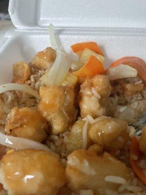 Sweet and Sour Chicken with Fried Rice