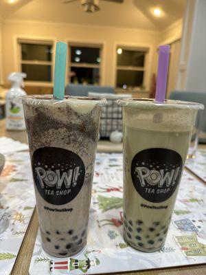 Oreo speedwagon and matcha milk tea