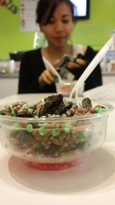 My mint chocolate chip mix with cookies n' cream mini melts