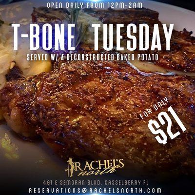 T-Bone Tuesday at Rachel's North