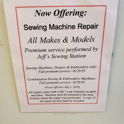 Sewing machine repair