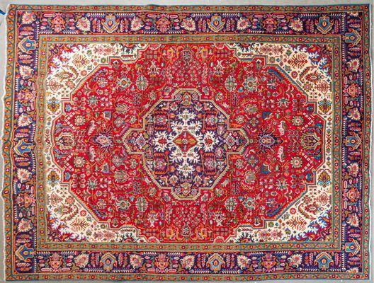 Massive Hand-Knotted Persian Wool Room-Sized Rug, 9'5" X 12'6"