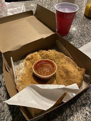 Calzone with sauce