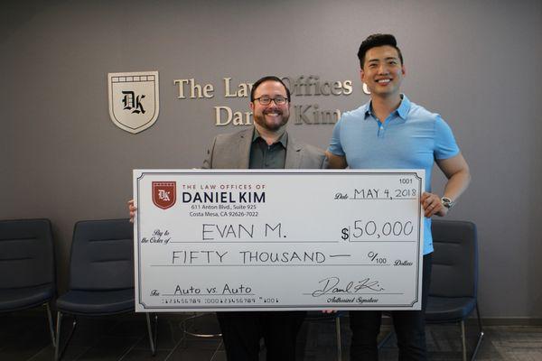 Love seeing our clients light up with a smile when they receive their big check