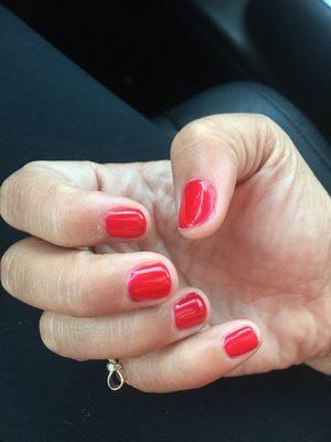 Speedy and well done gel manicure.