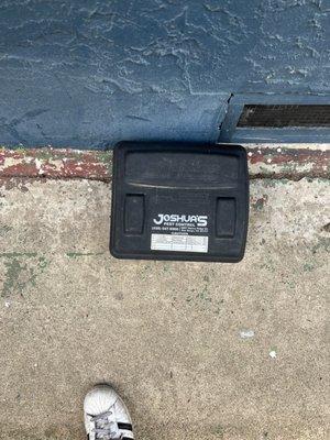 Pest control box found outside the house