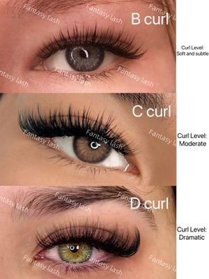 We offer three different curl levels for eyelashes to meet the needs of various eye shapes.