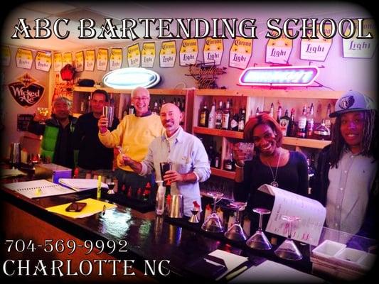 Students always have fun while learning at our school! HANDS ON TRAINING! www.abcbartendingschool.­com