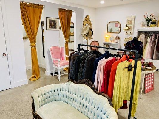 We have dressing rooms for you to try on your favorite items.