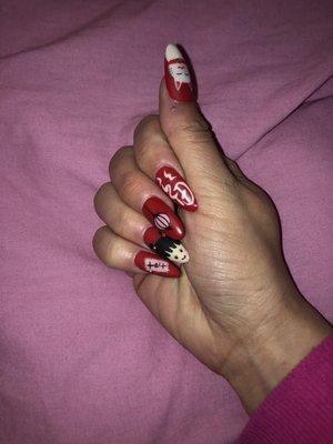 My nails all red tet for Lunar new year  was drawing very excellent and matte cute