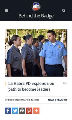 LH Explorers and GC Krav featured on Behind the Badge