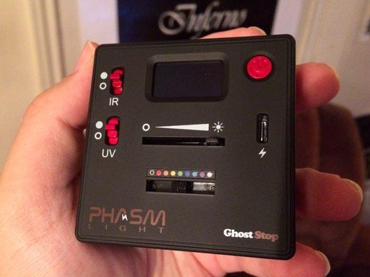 Back of the new Phasm light. Ultraviolet, infrared, full spectrum, and color filters in a powerful device that fits in your palm!