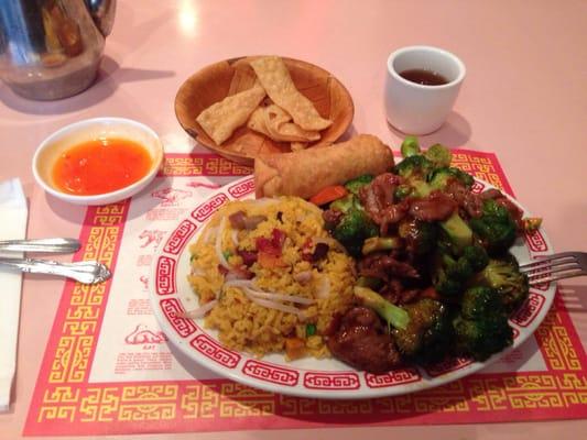 Beef and broccoli served at the restaurant