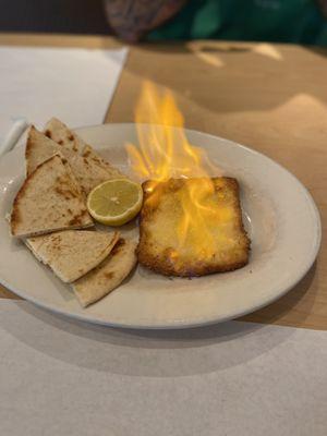 Saganaki Flaming Cheese