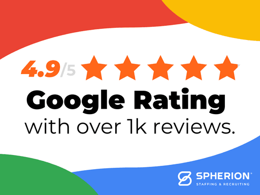 Proudly rated 4.9/5 on Google with over 1k reviews! Trust Spherion for top-tier staffing & recruiting solutions.