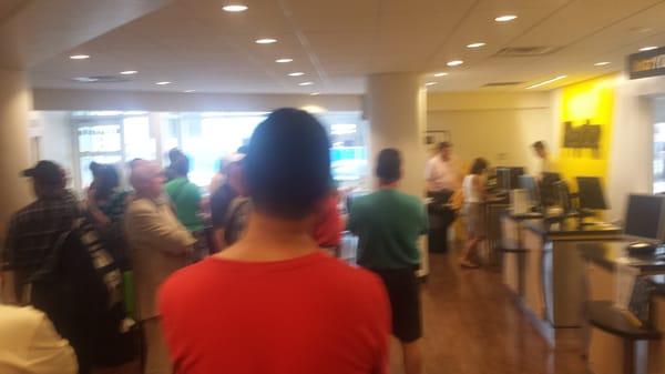 40 people in line 1 person at the desk!!!!! This is terrible.  Do not use!