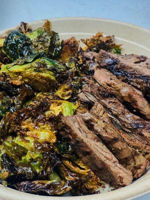 Steak and bRussel sprouts