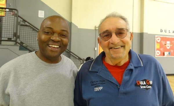 Here's Norm with one of the pickleball players. We're all one big happy family!