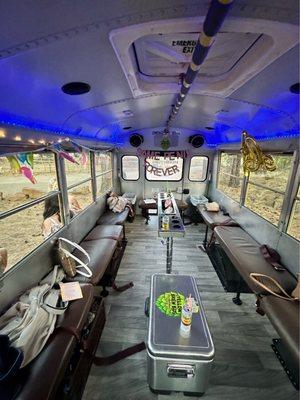 Inside of the brew bus!