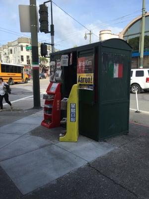 News stand on the corner of Columbus & Green