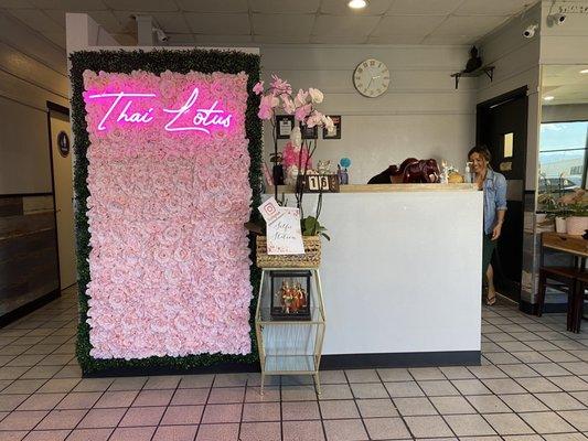 The reception desk.