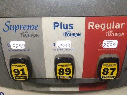 Price paid at $2.69/gallon regular earlier this evening, totaling $44.25.