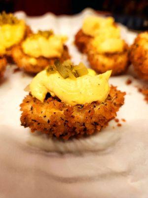 Deep fried deviled eggs