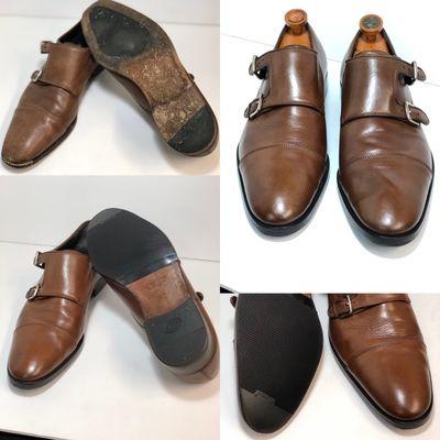 Add rubber protection sole with new heels and reconditioned on the top of Brunomagli shoes