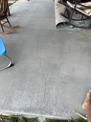 Cracked porch concrete