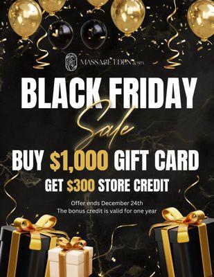 Holiday Special Alert! 

Buy a $1,000 Gift Card and get an extra $300 store credit - FREE! It's the perfect gift for yourself or loved