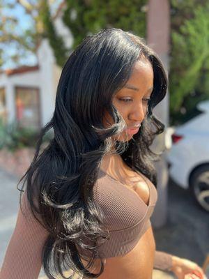 Wig install and style by stylist Soteria = Perfection!