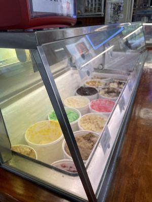 One of 3 freezers of flavors