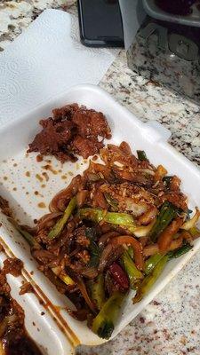 Food it good but they are very cheap with the meat! This was is the Mongolian beef lunch meal