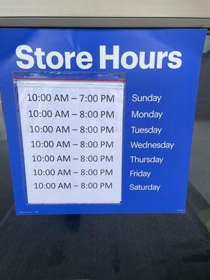 Store hours