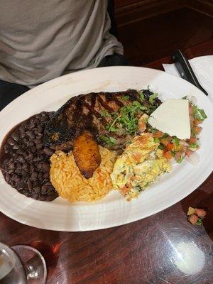 Steak w rice and beans